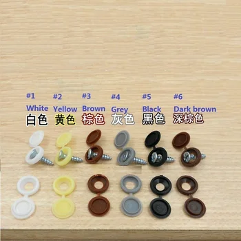 

200PCS/Lot 6Colors Furniture Decorative Cover Plastic Screw Cap Furniture Hardware Cabinet Accessories Plastic Plug Buttons