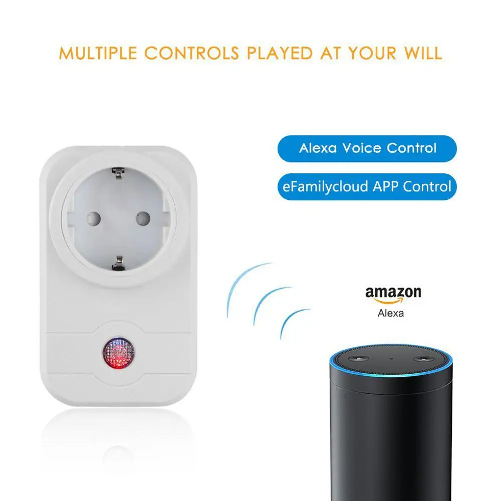 

EU/UK Smart Plug Remote Time Switch Smart Memory Energy Saving With Alexa / Google Assistant