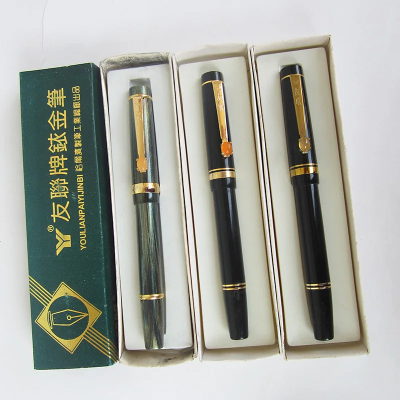 Vintage HEILONGJIANG YOULIAN 2000 Fountain Pen F  nib write smooth stationery screw caps black plastic rod agate Mosaic in 1984 san hima left hand drive black pair extendable car towing mirrors fit land cruiser 70 79 1984 2018