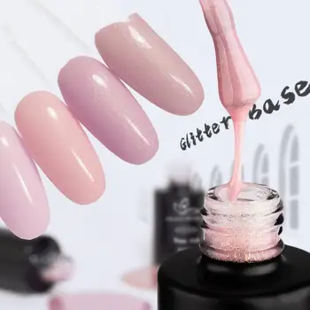 

FRANCHESKA Nail Art Naked Color Base Gel 2 in 1 Glitter Camouflage Base Gel 8ml gel nail polish nails 12 Colors fast dry