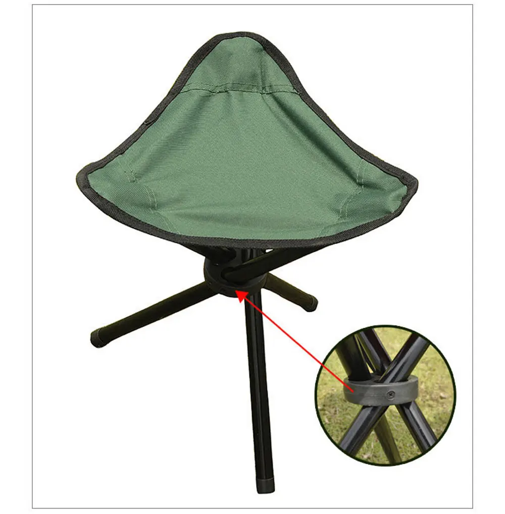 Outdoor Portable Camping Furnishings Fishing Chair Three Feet Beach Chair Foldable Tripod Stool Chair Garden Picnic Chair Small