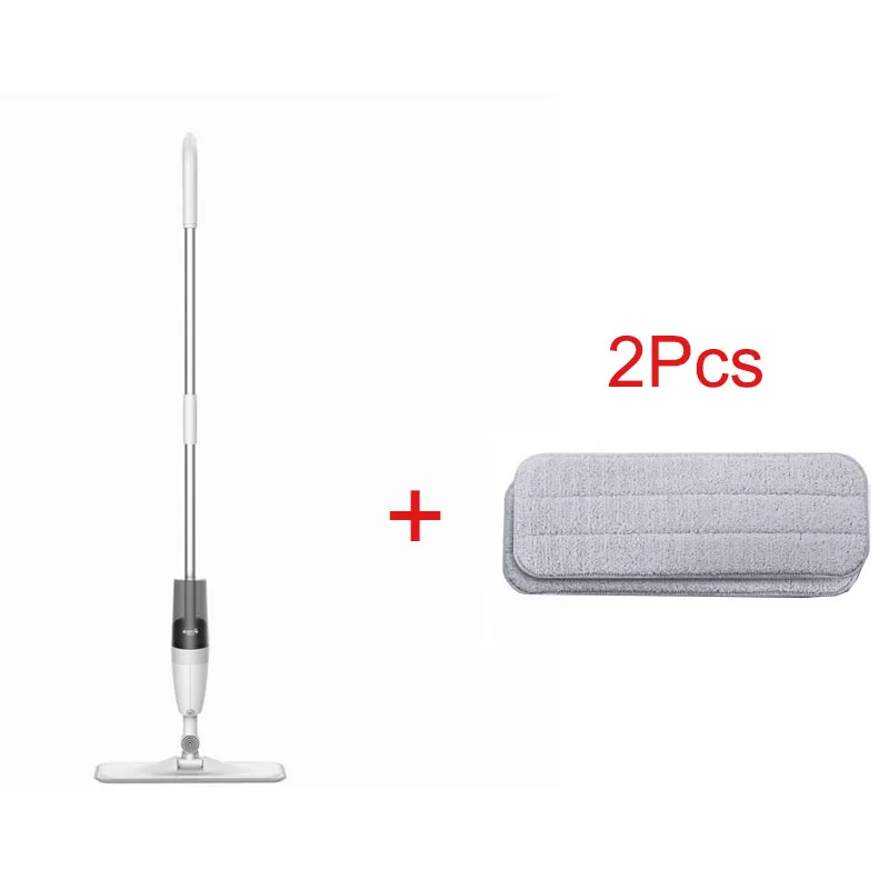 mop add 2pcs fabric Xiaomi Deerma водораспыляющая подметальная машина Mijia очиститель пола из углеродного волокна щетки для вытирания пыли 360 Вращающийся стержень 350 мл бак воском Швабра - Цвет: mop add 2pcs fabric