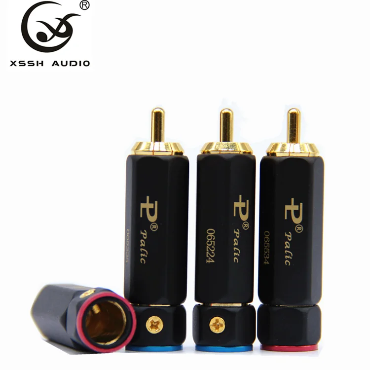 4 шт. XSSH позолоченный HIFI RCA штекер Hi-end самоблокирующийся A/V разъем для Diy аудио кабель