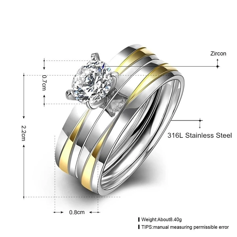 Stainless Steel His and Hers Rings for Lovers