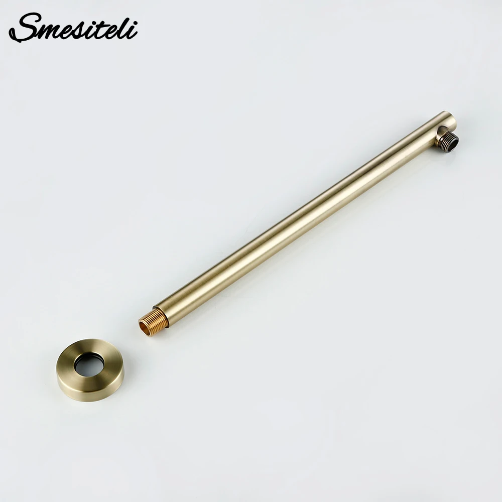 Direct sales Easy to install Brass Shower Arm Fixed Shower Head  Round Tube Chrome Finish Bathroom Faucet Accessories