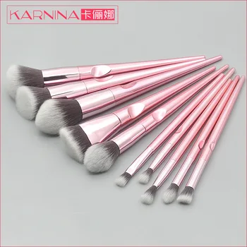 

1K Minimum 10 Makeup Brush Set Can Private Label Custom Logo If meet Minimum Wholesale Cosmetics Pink Sleeve Handle Beauty Tool