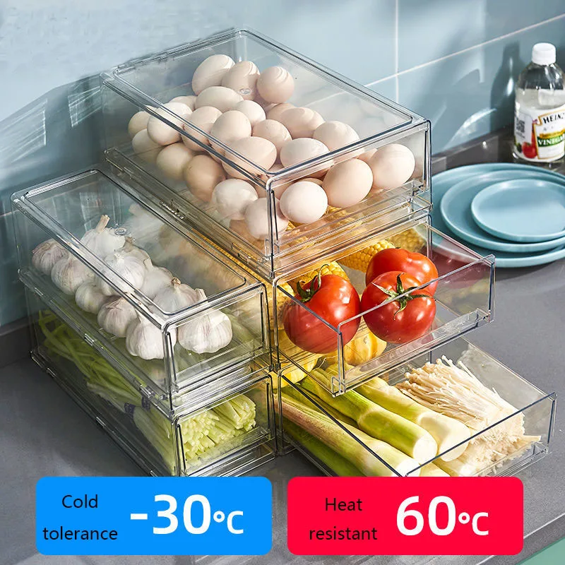 Cabinet Hanging Food Storage Box Plastic Clear Fridge Organizer Slide Under  Shelf Drawer Box Rack Holder Refrigerator Drawer - AliExpress