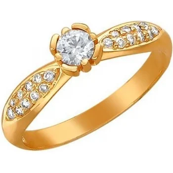 

Esthete ring with 21 cubic zirconia with gold plated