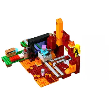 

The Nether Portal Building Block With Action Figures Compatible My World MinecraftINGlys Sets Toys For Children Gifts 21143