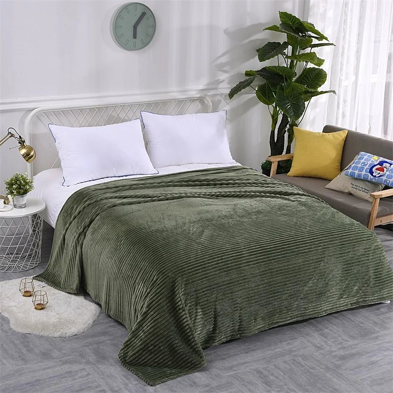 Модные супер мягкие стеганые фланелевые одеяла для кровати, дивана, твердые пушистые полосатые покрывала для дивана, зимние теплые одеяла