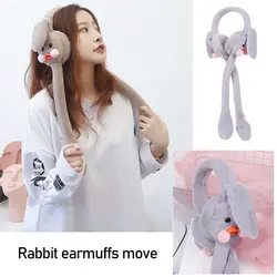 Outdoor Supplies Cycling Ladies Children Winter Headband Fluffy Plush Earmuffs Warm  Earmuffs Moving Ears Rabbit Ears