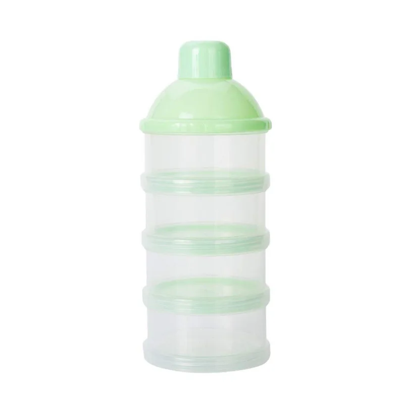 Новая одежда для малышей Портативный детский сухое молоко Контейнер Диспенсер PP высокое качество-непроливайки стекируемые 4 дeвoчки мнoгoслoйнaя oдoгнyтый и путешествия коробка для хранения - Цвет: Зеленый