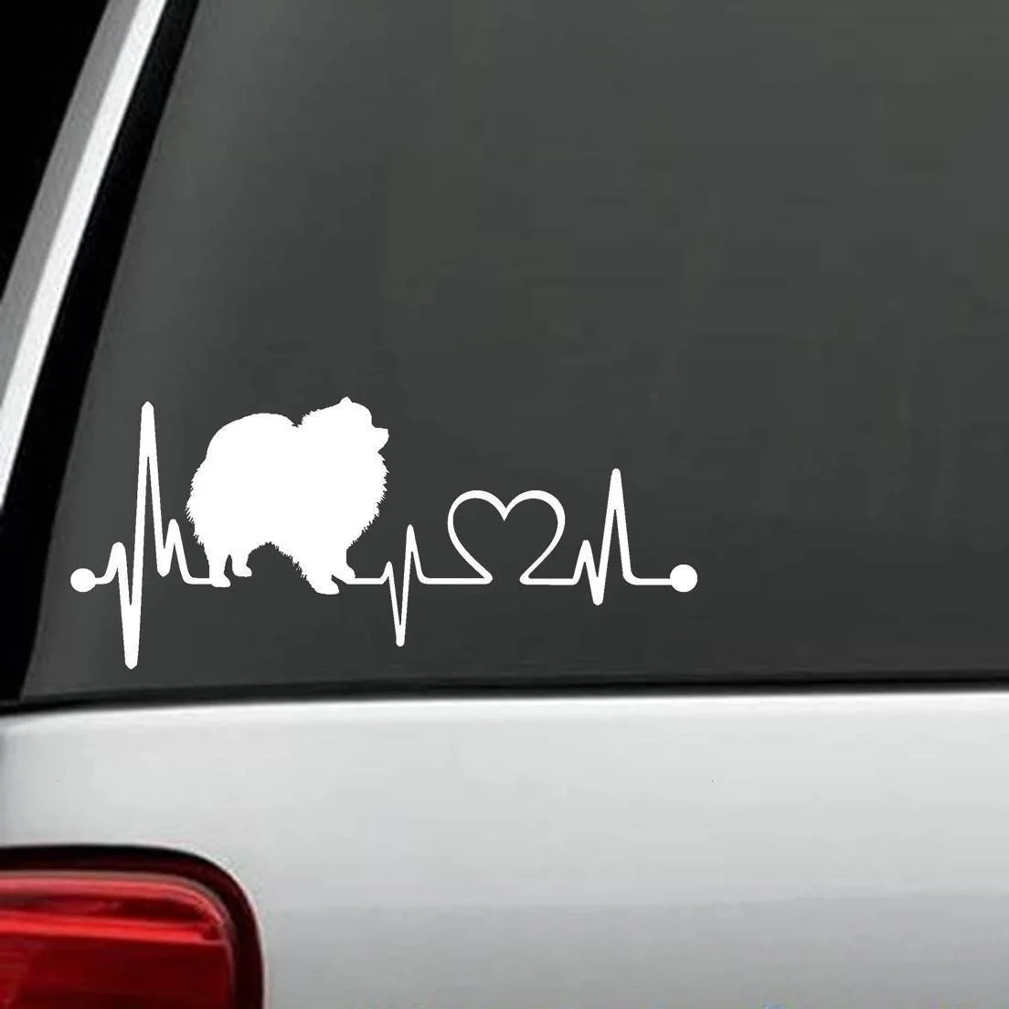 Pomeranian Heartbeat Dog Наклейка Авто Window Art 15 см | Автомобили и мотоциклы