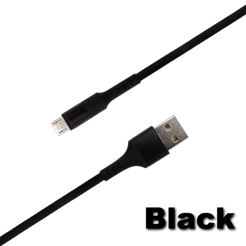 Алюминиевый сплав Плетеный нейлон сотовый телефон микро USB кабель для samsung Android - Цвет: black