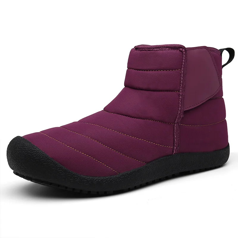 Обувь мужские зимние теплые с мехом плюшевые кожаные повседневные Высококачественные ботильоны женские мужские зимние ботинки# XW1921 - Цвет: red