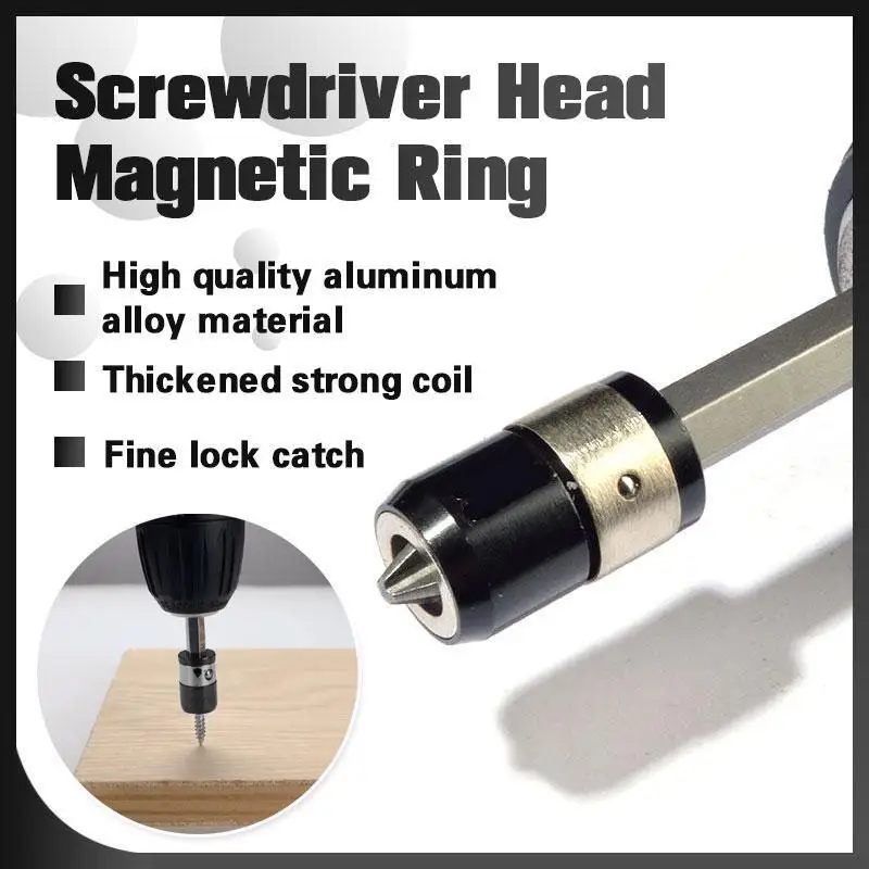 

Screwdriver Head Magnetic Ring Bit Holder Alloy Electric Magnetic Ring Screwdriver Bit Anti-Corrosion Strong Magnetizer for Phil