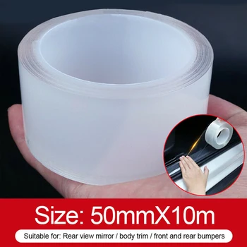 

10M Car Sill Scuff Protector Door Plate Sticker Bumper Body Anti Scratch Strip Accesorios Para Auto Decorative Stickers