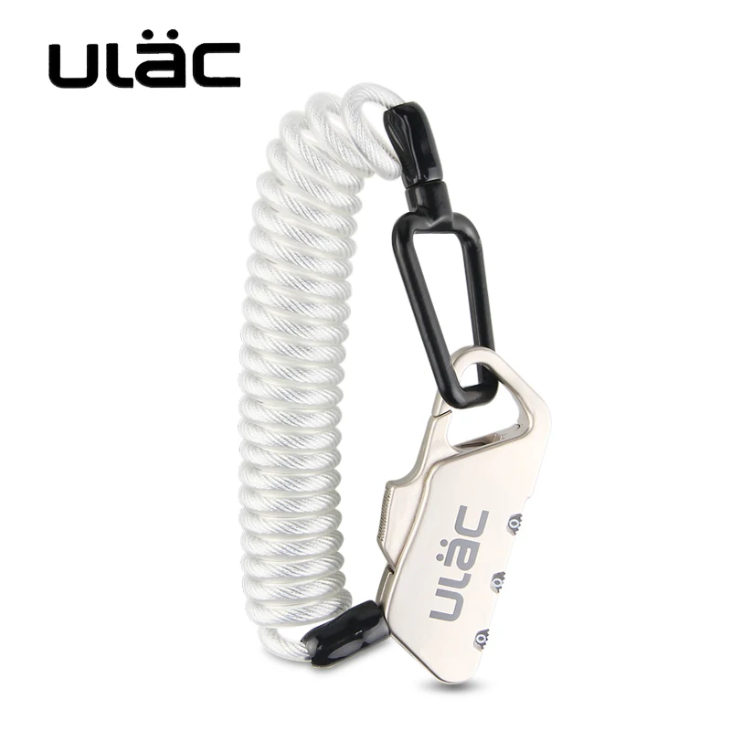 silver ULAC мини велосипедный замок 1200 мм сложить рюкзак велосипедный шлем кабель замок 3-значный Комбинации Анти-кражи велосипедов велосипедный замок - Цвет: silver