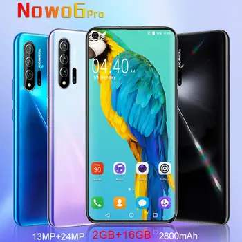

Nowo 6pro 6.7 inch Left punch screen 2+16GB mobile phone smart phone Face recognition technology phone