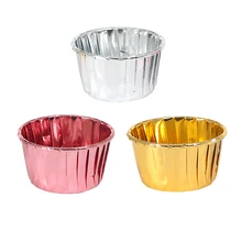 50 шт обертка для кексов бумажные подставки для кексов бумажная формочка чашка-Золотой/розовый/серебристый