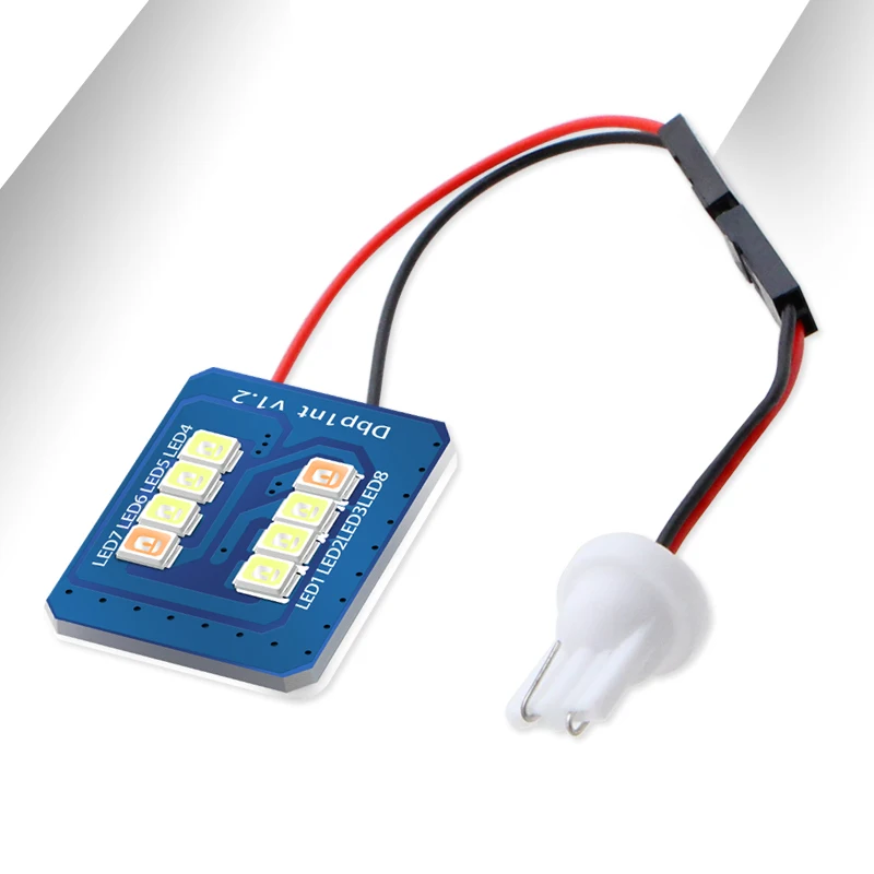 1 шт. белого и синего цвета T10 2835 8 SMD Шина CAN автомобиль светодиод Панель автомобиля лампы авто лампа для чтения в помещении лампочки купол с фестонами AC/DC 12v