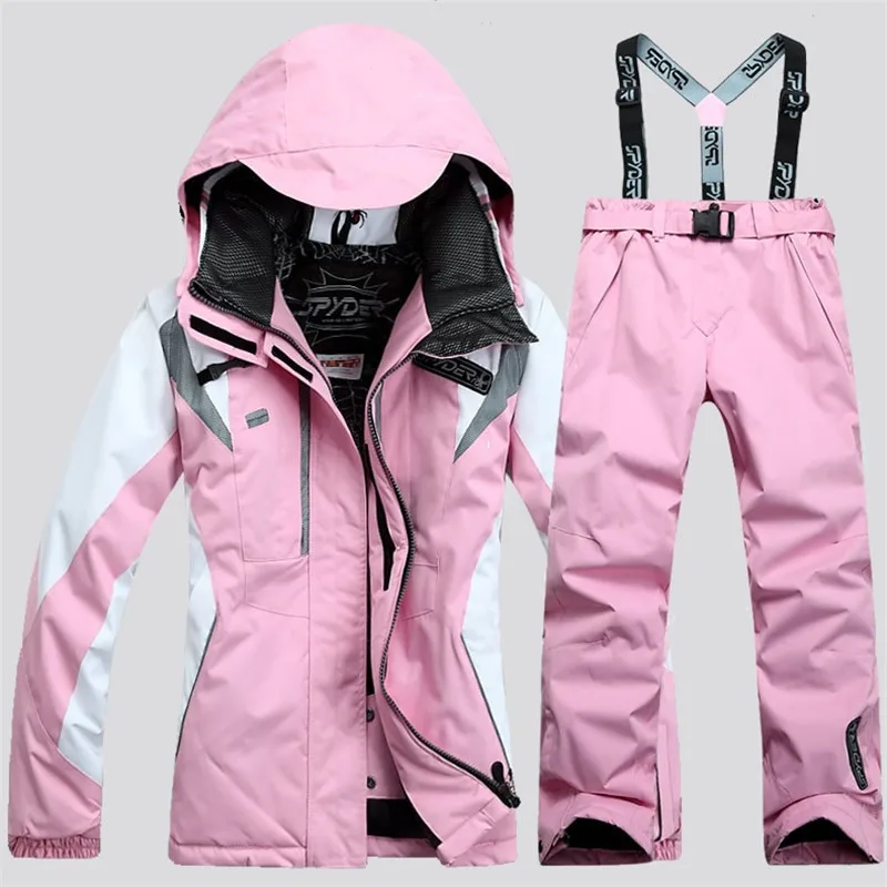 2020 Women Thicken Warm Windproof Winter Skiing Snowboard Set Ski Jacket +Pant Suits Female Ski Wear Waterproof Snow Skiing Suit