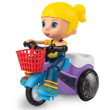 

Yiwa Simulation Tricycle Music Light Electric Cartoon Boy Universal Dump Truck Toy Random Color Mini Toys Small Model