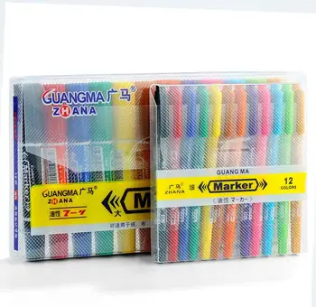 

12 Colors Fineliner Drawing Watercolor Art Marker Pens School Supplies Oily Dual Tip Painting Art Supplies Brush Pen