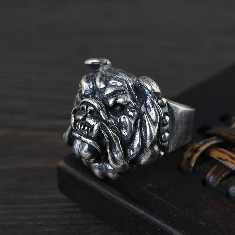 FNJ Шарпей кольца с собакой 925 серебро популярные S925 Твердые серебряные кольца для мужчин ювелирные изделия хорошее животное США Размер 9,5-11,5