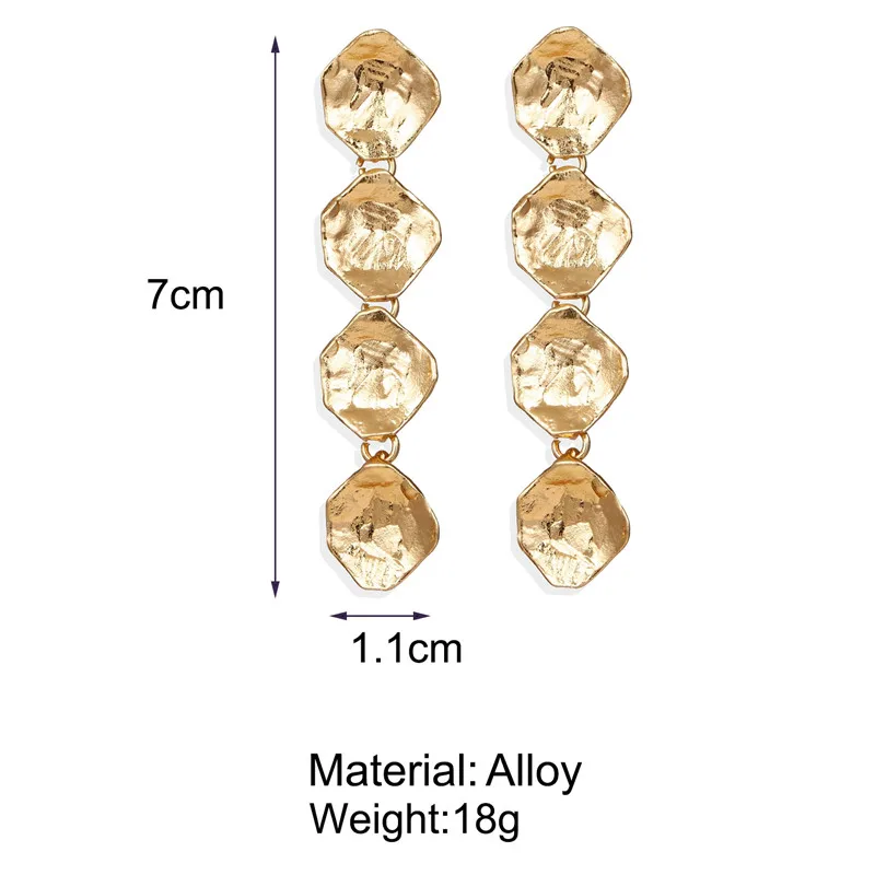 17 км новые винтажные золотые Висячие серьги для женщин, модные большие серьги, женские серьги, рождественские геометрические ювелирные изделия, вечерние, подарок