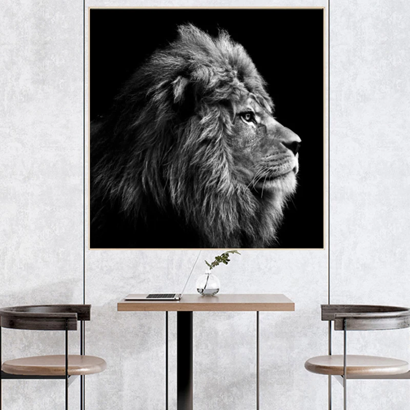 Animal Lion Posters Art and Prints Modern Wall Canvas Abstract Painting King Pictures for Living Room Decor Cuadros | Дом и сад
