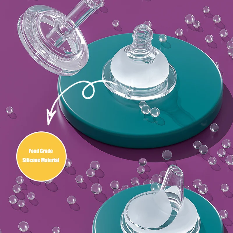 Baby Milk Bottles With Grip Wide Caliber Kids Feeding Bottles Anti-Choke Gravity Ball Silicone Nipple Baby Water Drinking Bottle
