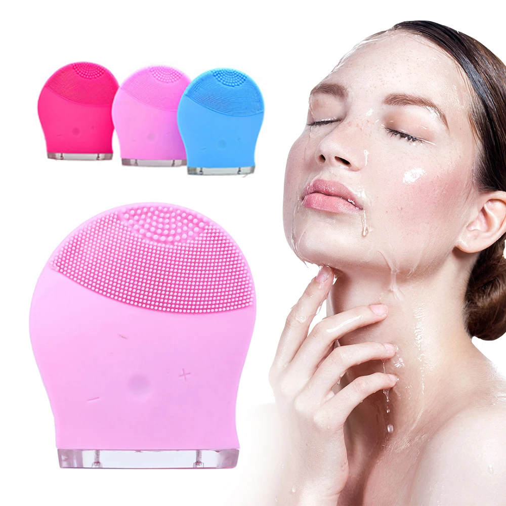 

Electric Face Silicone Cleansing Brush Tool Cleanser Vibrate Pore Clean Massager Waterproof Facial Vibration Skin Care Massage