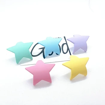 

DIY temperament retro high-end five-pointed star sterling silver ear needles show face thin personality earrings accessories4pcs