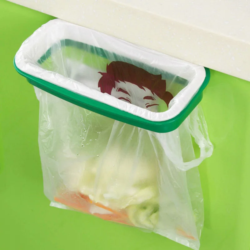 

Portable Kitchen Plastic Garbage Hanging Bag Trash Storage Rack Bag Hook Holder Kitchen Organzier