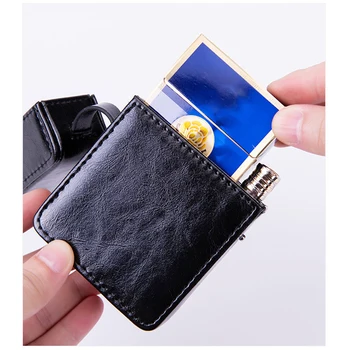 

20 cigarets case box for smoking PU leather cigarettes case with lighter storage black vintage cigarette accessorie SM182
