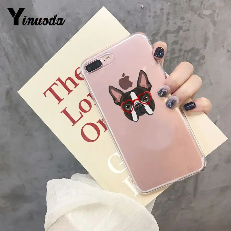 Yinuoda милый Brindle Frenchie Puppy красочные милые аксессуары для телефонов Чехол для iPhone 8 7 6S Plus X XS MAX 5 5S SE XR 11 pro max