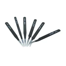 Топ Класс обрезки 2,0 VETUS Швейцария Анти-статический Нержавеющая сталь Пинцет черно-белого цвета с милым рисунком кота прямо локоть ESD El