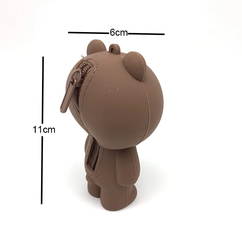 Korean 3D Silicone Cartoon Bear Container Box Earphone Bag Baby Kids Toys Storage Headphone Mini Coin Purse Cute Keychain Pouch