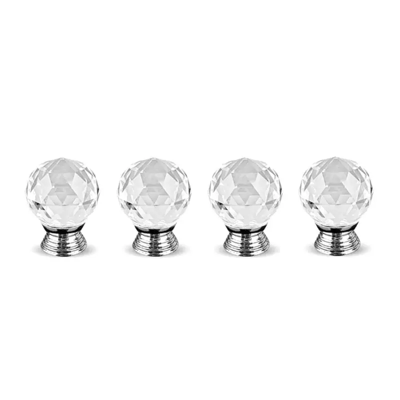 4-Pack Кристалл вытяжной ящик со стеклянной дверью ручки кухонный шкаф ручка для шкафа мебели Алмазная форма