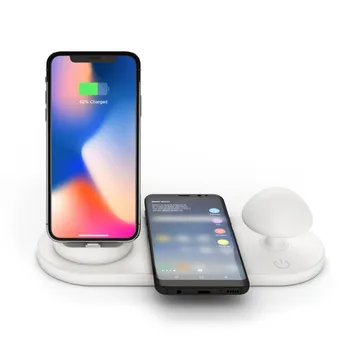 

Wireless Charging Station For IPhone/Samsung LED Light for Type-C/Micro/Apple Interface Stand 3 In 1 USB Charging Dock Charger