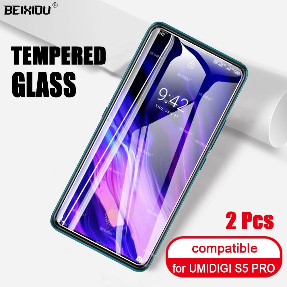 2 шт Полное закаленное стекло для UMIDIGI S5 PRO защита экрана 2.5D 9h профессиональная