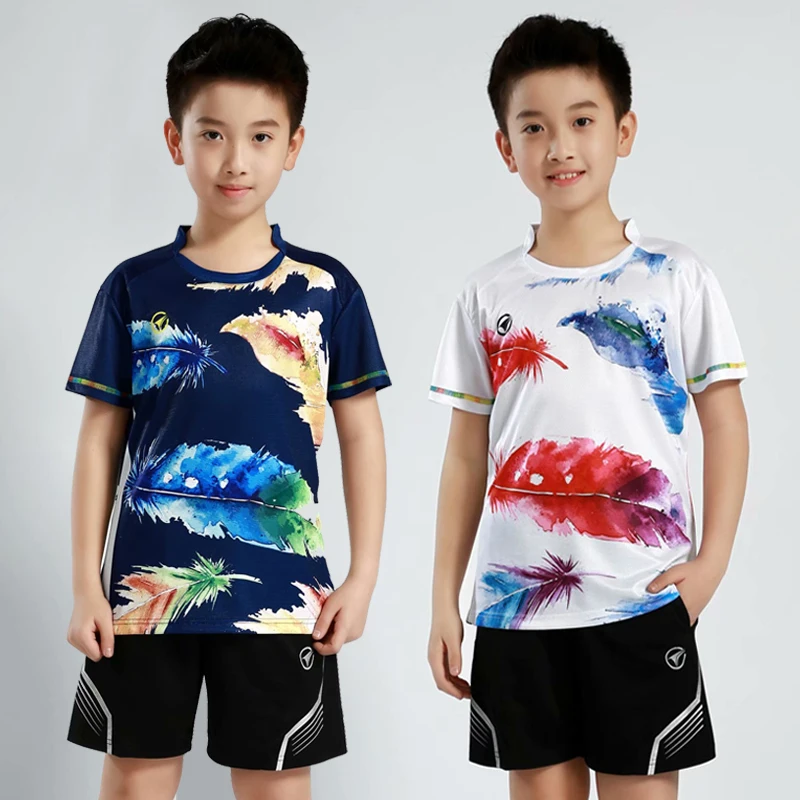 Badminton Set Children Sports Badminton sets for kids Boys Table Tennis Training suit Boys Tennis Shirts Girls Running t shirts with shorts