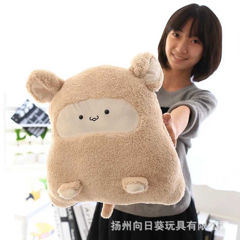 

Kaka Rat Hand Warmer Pillow Blanket Cartoon Multi-functional Three-in-One Large Size Pillow Airable Blanket One-piece Cushion