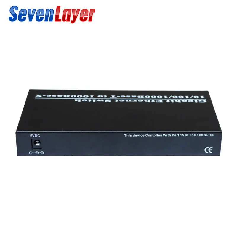 Media Converter Fiber Optical Gigabit Ethernet switch 10/100/1000M 8 RJ45 UTP and 2 SC fiber Port