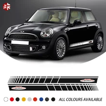 2 Pcs Car Door Side Stripes Sticker John Cooper Works Styling Body Decal For MINI Cooper S R56 One JCW Accessories