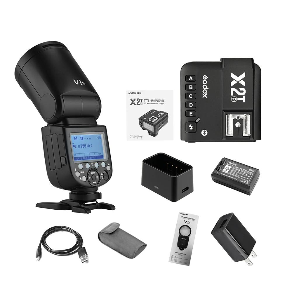 Godox V1P вспышка для камеры с X2T-P ttl беспроводной триггер для вспышки с круглой головкой 2,4G Беспроводная система X для PENTAX 645Z K-3II K-1