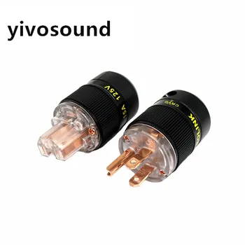 

yivosound FP-10 FC-10 OEM DIY HIFI Pure copper Electrical Connector Female Male US plug power supply adapter