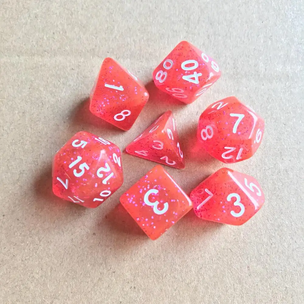 7 шт./компл. игральные кости DND набор многогранных игр TRPG непрозрачные и