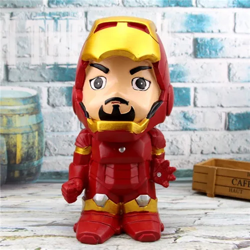 Silicone Marvel супергерой, Бэтмен Капитан Америка Железный человек милый копилка Dc Вселенная креативный подарок на день рождения Смола ремесло - Цвет: Silicone